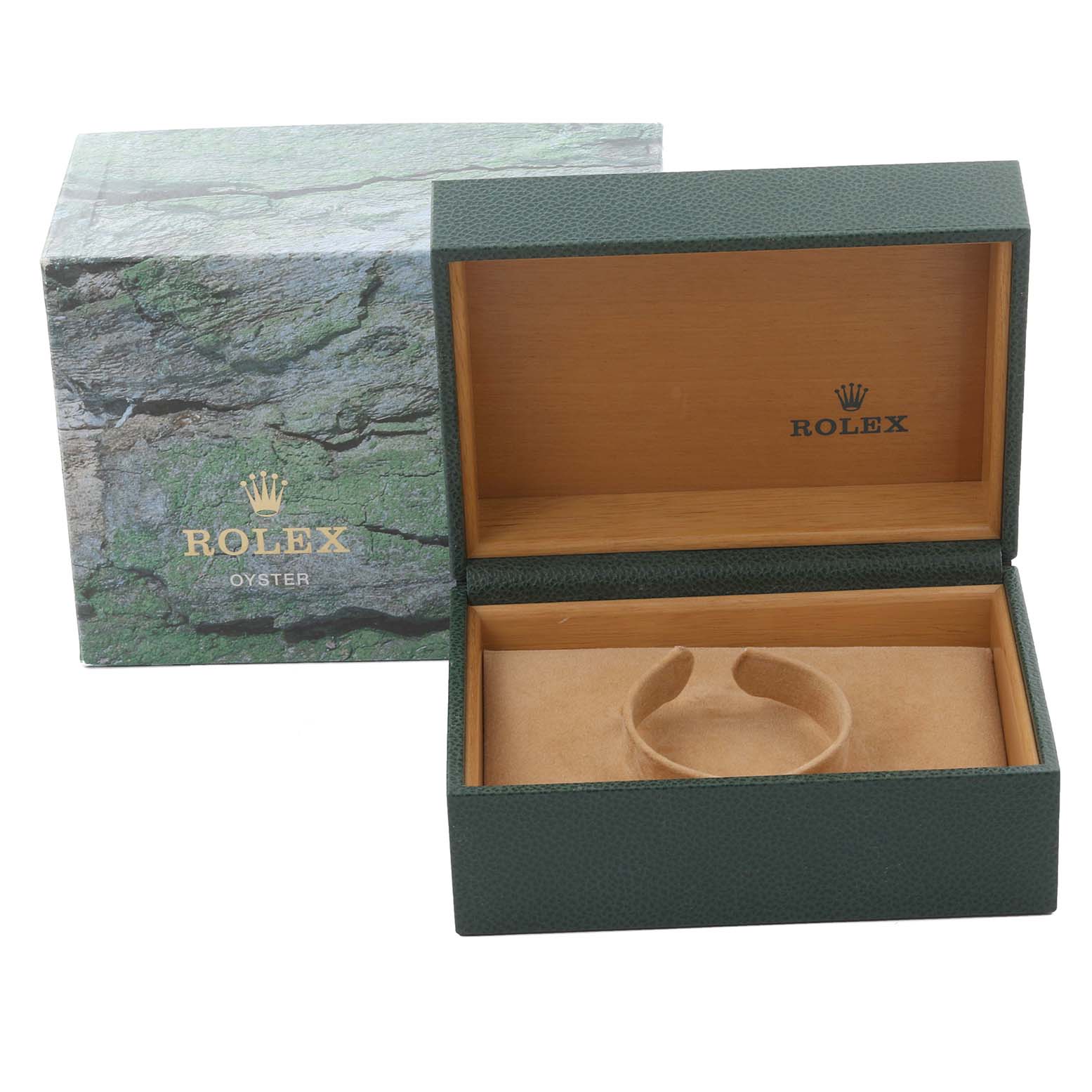 The image shows the open box and outer packaging for a Rolex Datejust 16233 Men's Steel and Gold (two tone) Champagne Dial 16233 Men's Steel and Gold (two tone) Champagne Dial watch, with the logo visible.