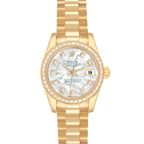 Photo of Rolex President Yellow Gold MOP Diamond Dial Ladies Watch 179138