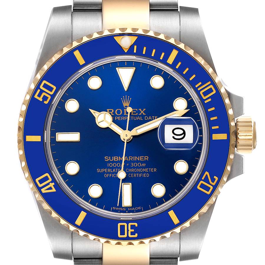 Rolex Submariner Steel Yellow Gold Blue Dial Mens Watch 116613 Unworn SwissWatchExpo