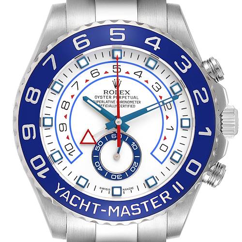 Photo of Rolex Yachtmaster II 44 Steel Blue Cerachrom Bezel Mens Watch 116680