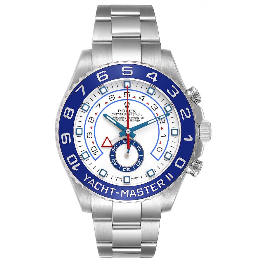 Rolex Yachtmaster II 44 Steel Blue Cerachrom Bezel Mens Watch