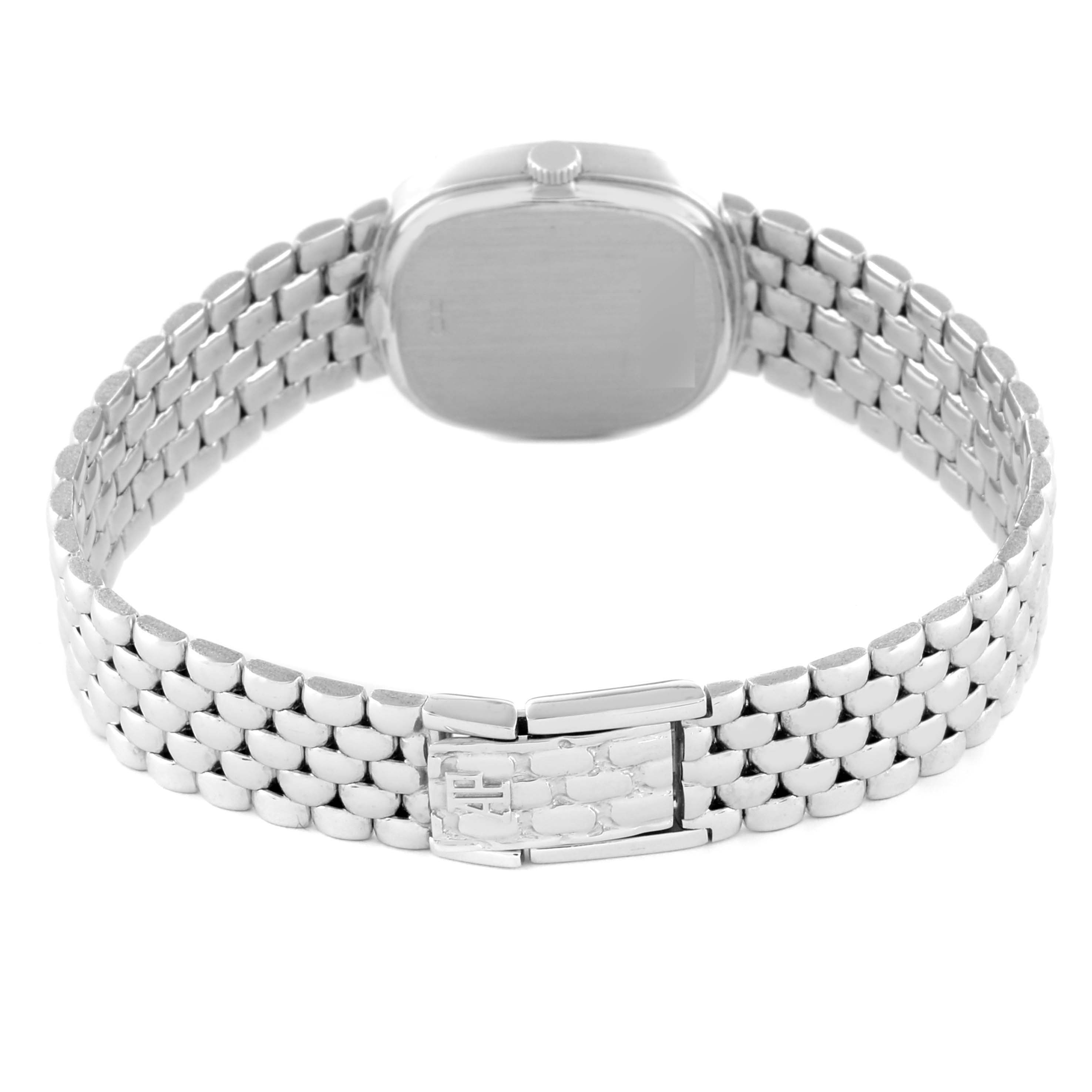 This image shows the back view of a Vintage Audemars Piguet watch, displaying the case, bracelet, and clasp.