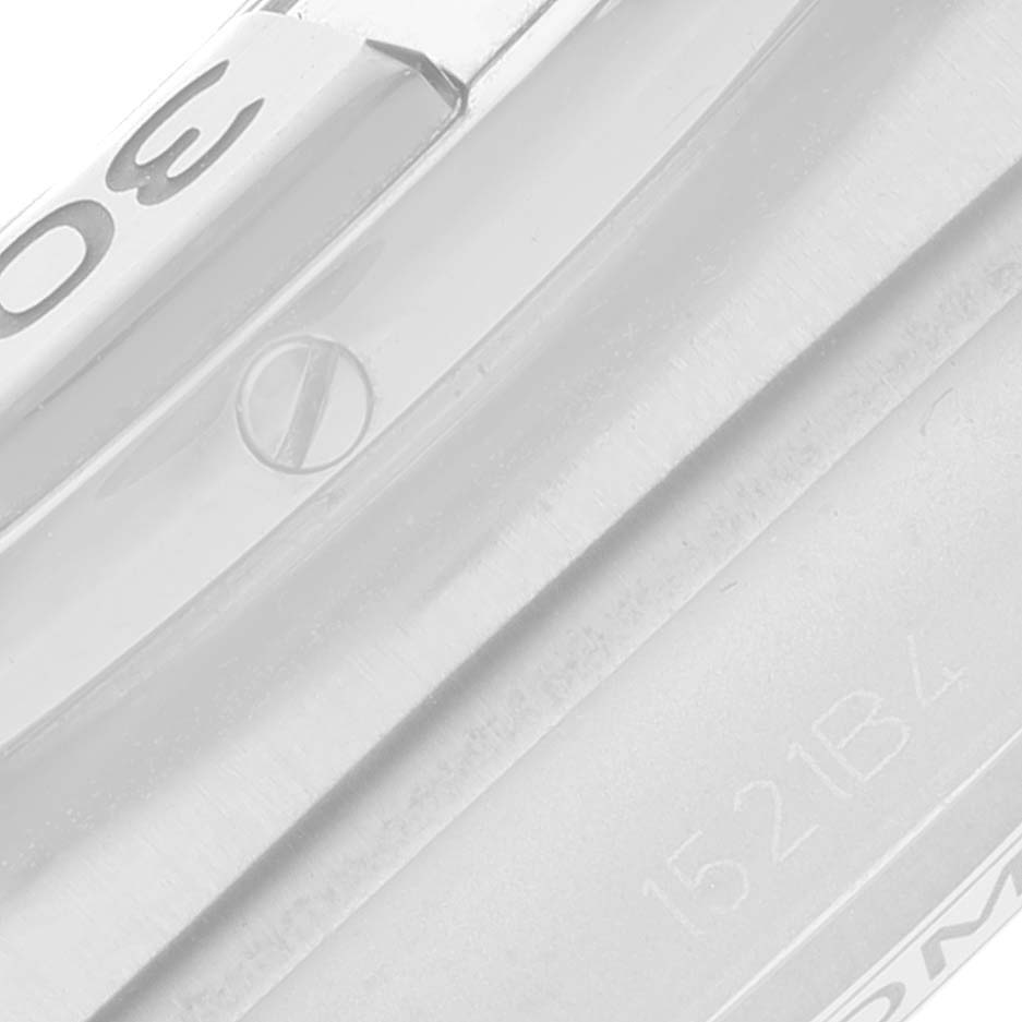 The image shows a close-up of the bezel and some engraving on the side case of the Breitling Chronomat PB0134101C1S1 Men's Stainless Steel Blue Dial PB0134101C1S1 Men's Stainless Steel Blue Dial watch.