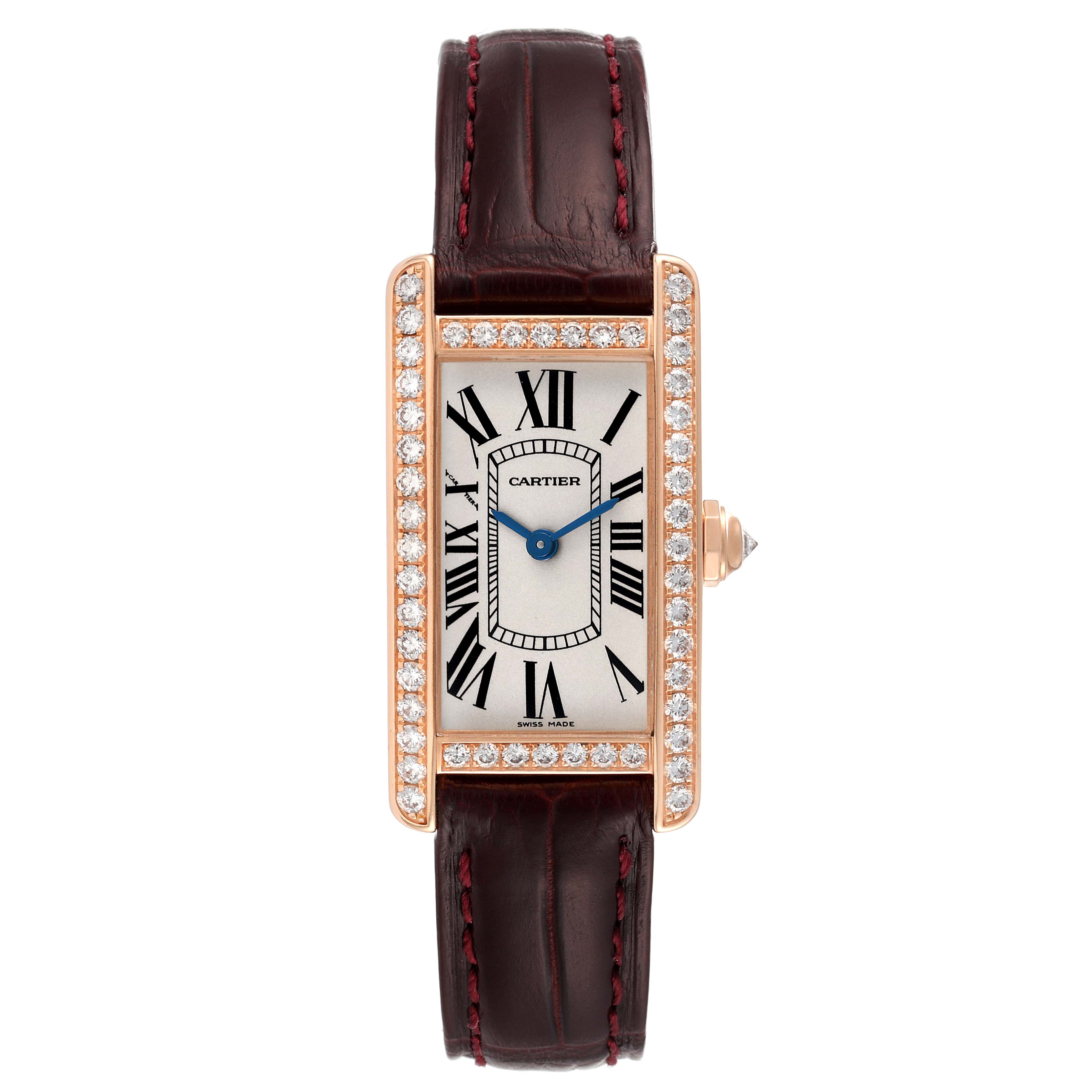 Cartier Tank Americaine Small Rose Gold Diamond Ladies Watch WJTA0002 ...