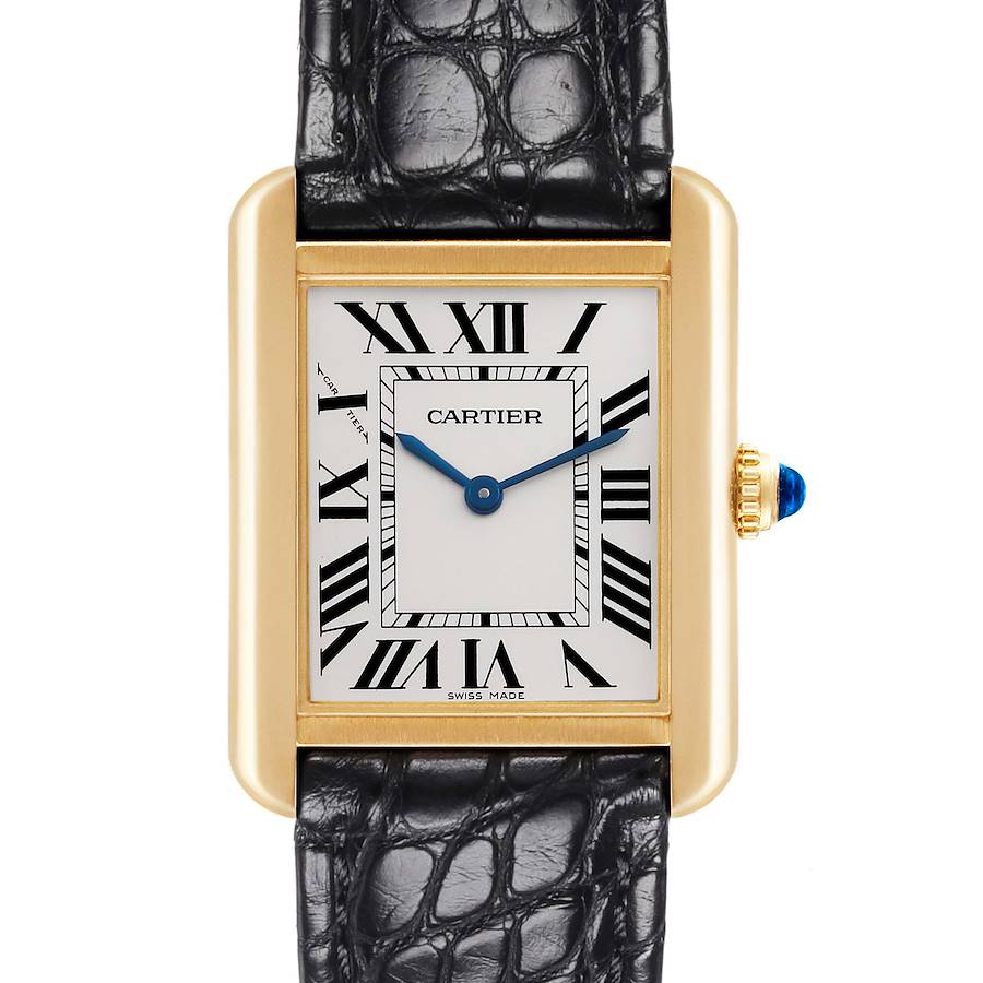 Cartier Tank Solo Yellow Gold Steel Silver Dial Ladies Watch W5200002 Card SwissWatchExpo