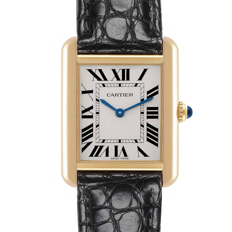 Cartier Tank Solo Yellow Gold Steel Silver Dial Ladies Watch W5200002 Card SwissWatchExpo