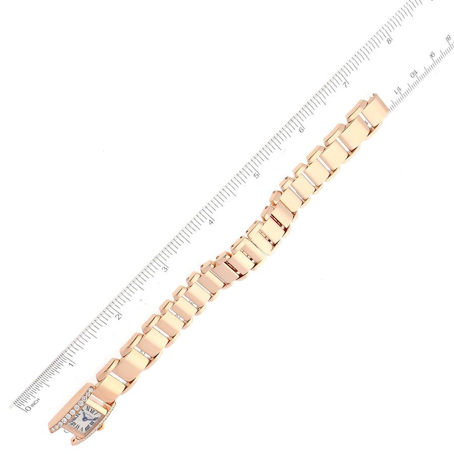 Cartier Tankissime Silver Dial Rose Gold Diamond Ladies Watch