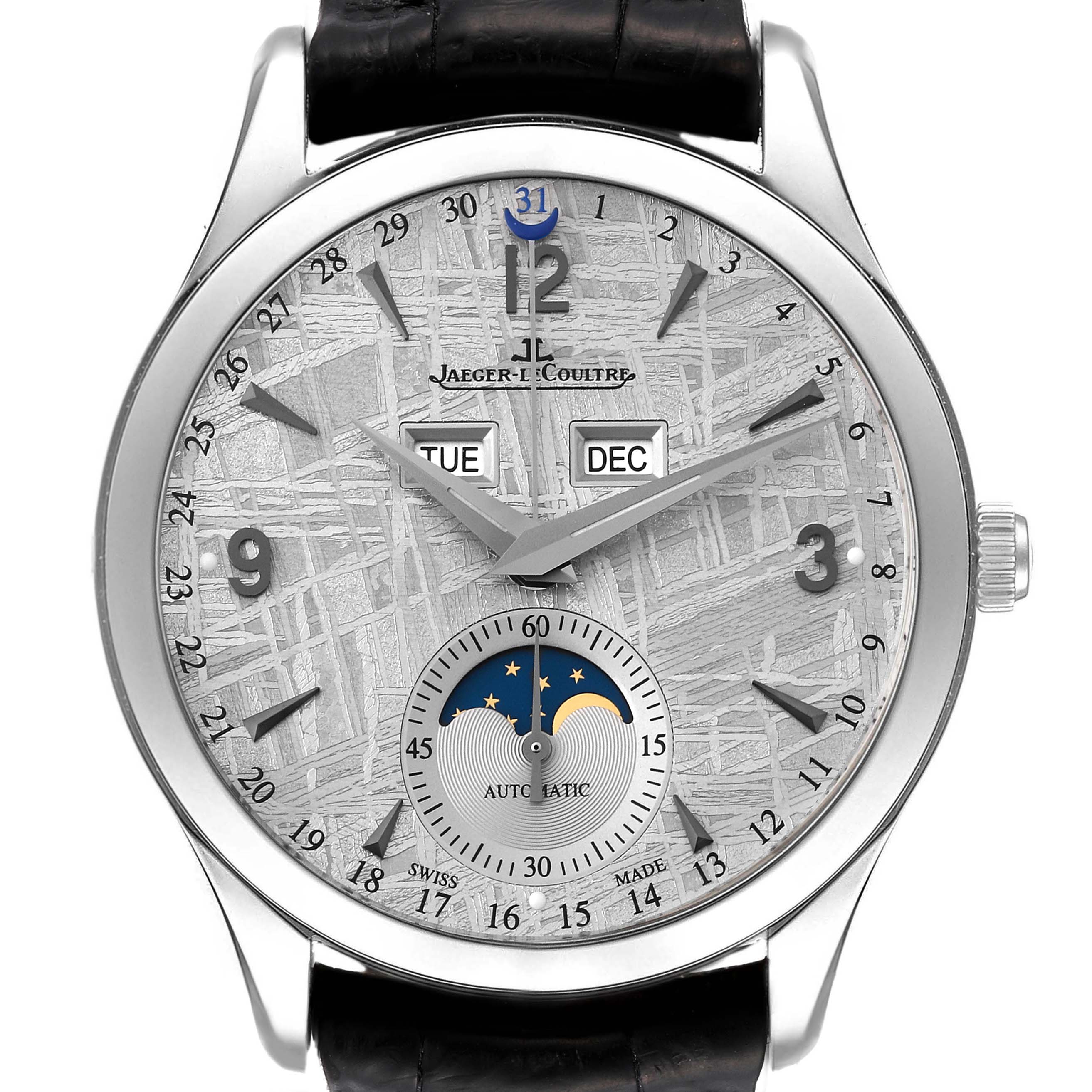 Jaeger LeCoultre Master Calendar Meteorite Dial Steel Mens Watch