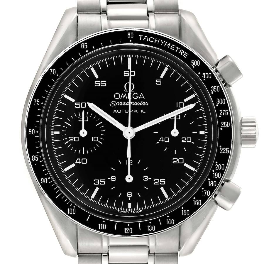 Omega Speedmaster Reduced Chronograph Hesalite Steel Mens Watch 3510.50.00 SwissWatchExpo