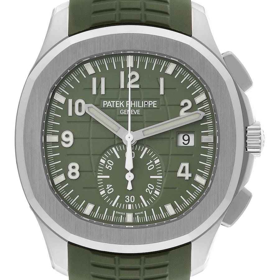 Patek Philippe Aquanaut White Gold Rubber Strap Mens Watch 5968G Box Papers SwissWatchExpo