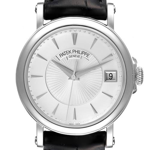 Photo of Patek Philippe Calatrava 18k White Gold Silver Dial Mens Watch 5153G Box Papers