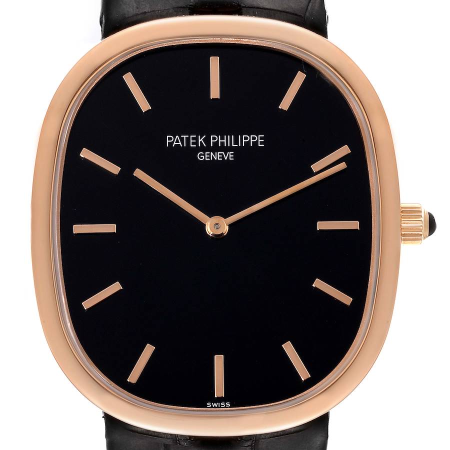 Patek Philippe Golden Ellipse Grande Taille Rose Gold Mens Watch 5738R Papers SwissWatchExpo