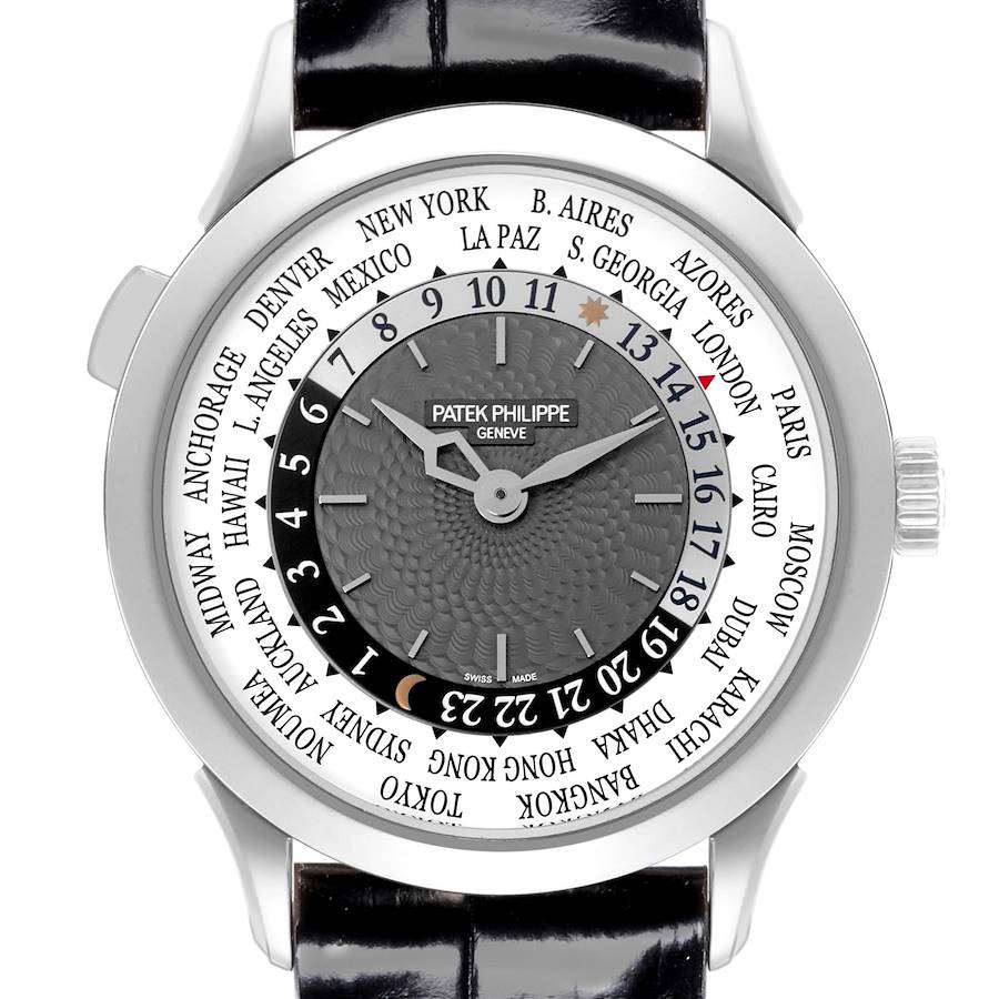 Patek Philippe World Time Complications White Gold Mens Watch 5230G Papers SwissWatchExpo