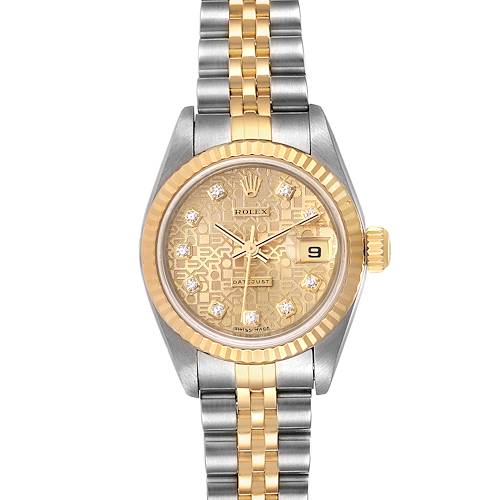 Photo of Rolex Datejust Steel Yellow Gold Diamond Dial Ladies Watch 79173 Papers
