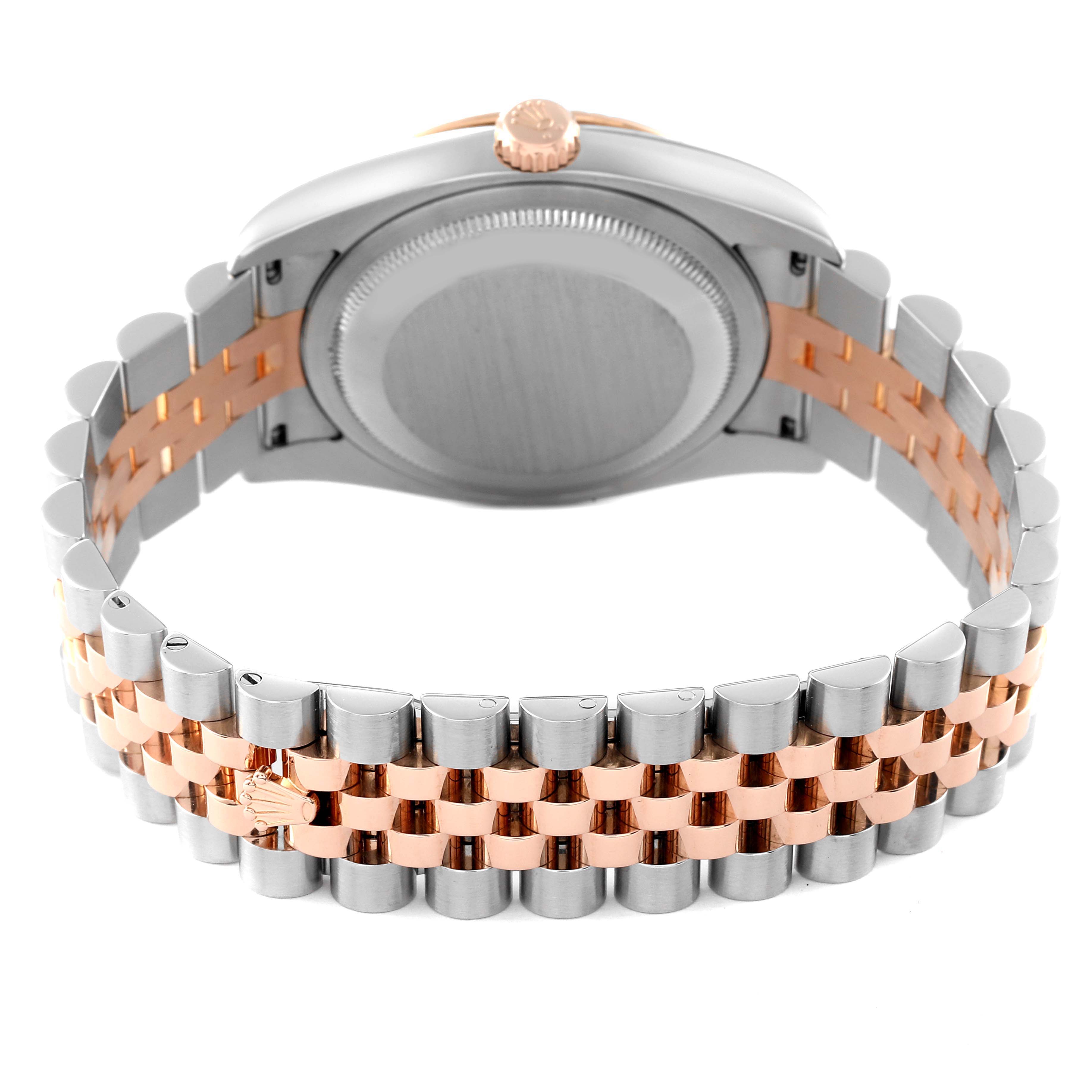 This image shows the back case and bracelet of the Rolex Turn-o-Graph 116261 Men's Steel and Gold (two tone) Black Dial 116261 Men's Steel and Gold (two tone) Black Dial watch at a rear angle.