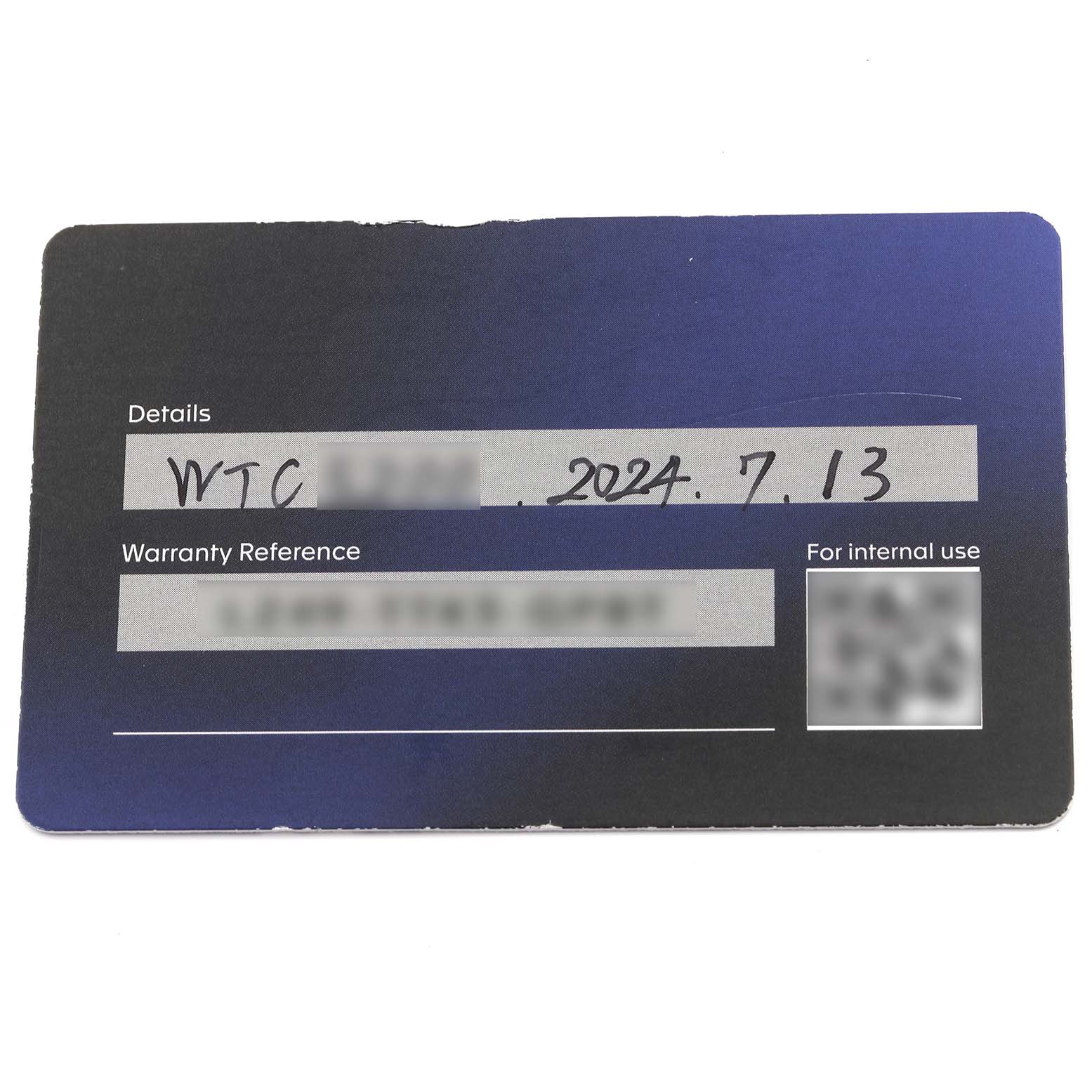 The image shows a card for the Tag Heuer Limited Edition watch, featuring details and a warranty reference.