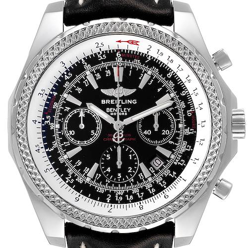 Photo of Breitling Bentley Motors Black Dial Chronograph Steel Watch A25362 Box Papers