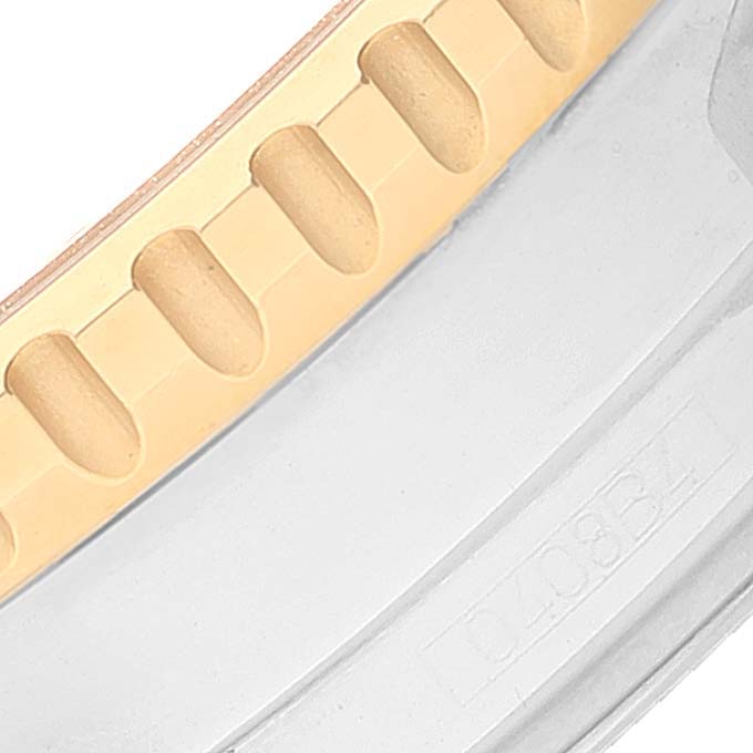 This close-up image shows part of the strap or bracelet of the Breitling Navitimer D22322 Men
s Stainless Steel Black Dial D22322 Men
s Stainless Steel Black Dial watch.