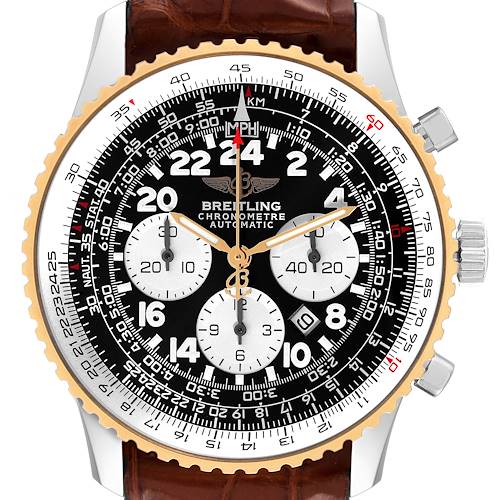 Photo of Breitling Navitimer Cosmonaute Steel Yellow Gold Mens Watch D22322 Box Papers