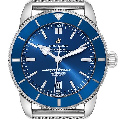 Photo of Breitling Superocean Heritage 46 Blue Dial Steel Mens Watch AB2020 Box Card