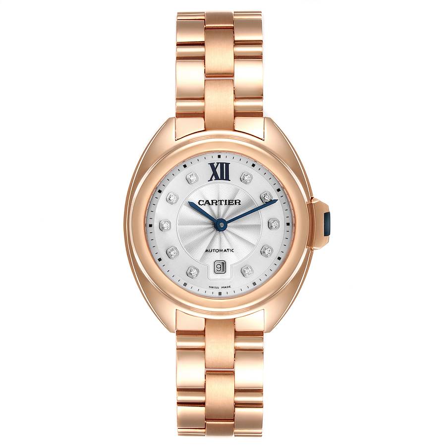 Cartier Cle 18K Rose Gold Automatic Diamond Ladies Watch WJCL0033