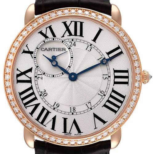 Photo of Cartier Ronde Louis Rose Gold Diamond Bezel Mens Watch WR007001