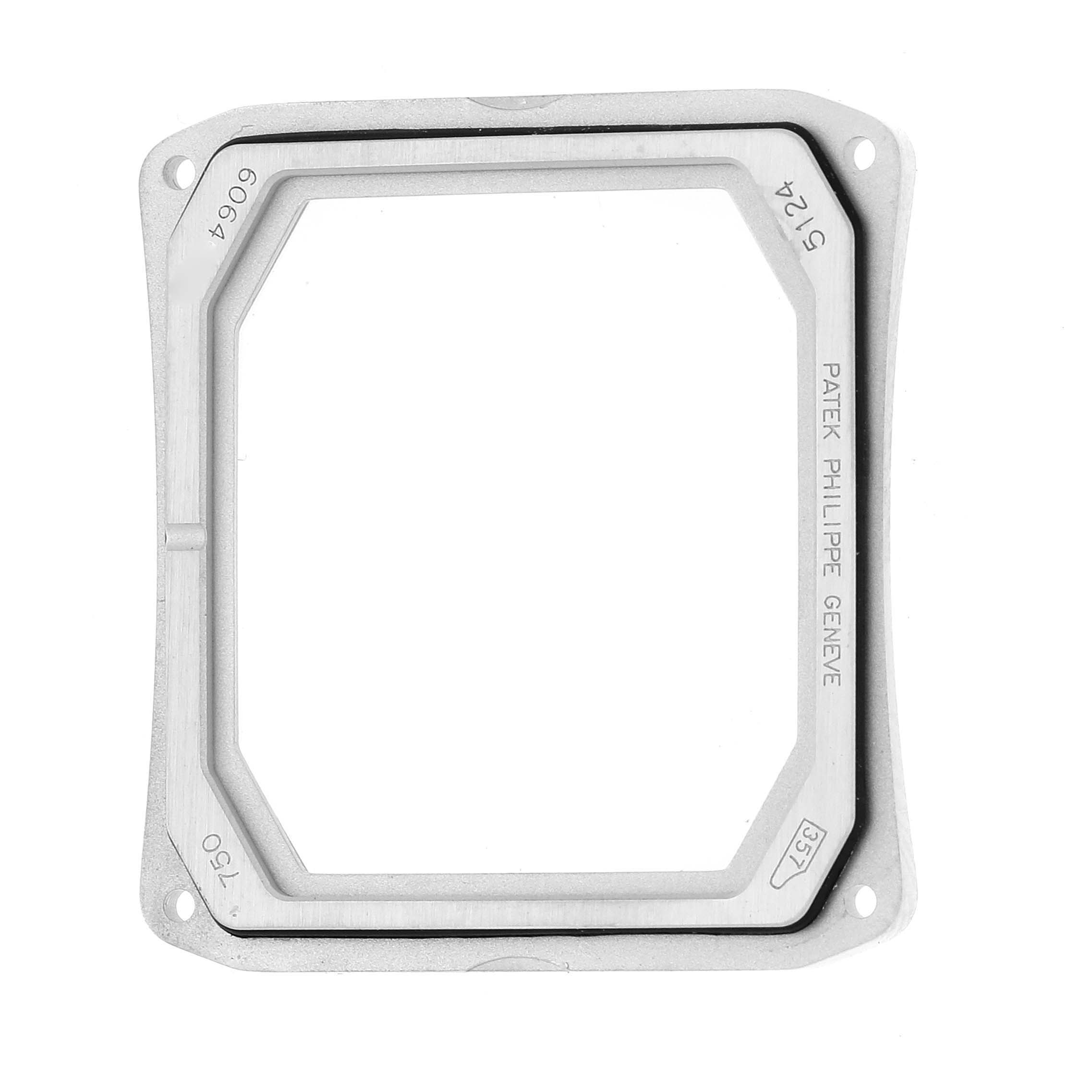 This image shows the front view of the case frame for the Patek Philippe Gondolo 5124G Men's White Gold Blue Dial 5124G Men's White Gold Blue Dial watch model.