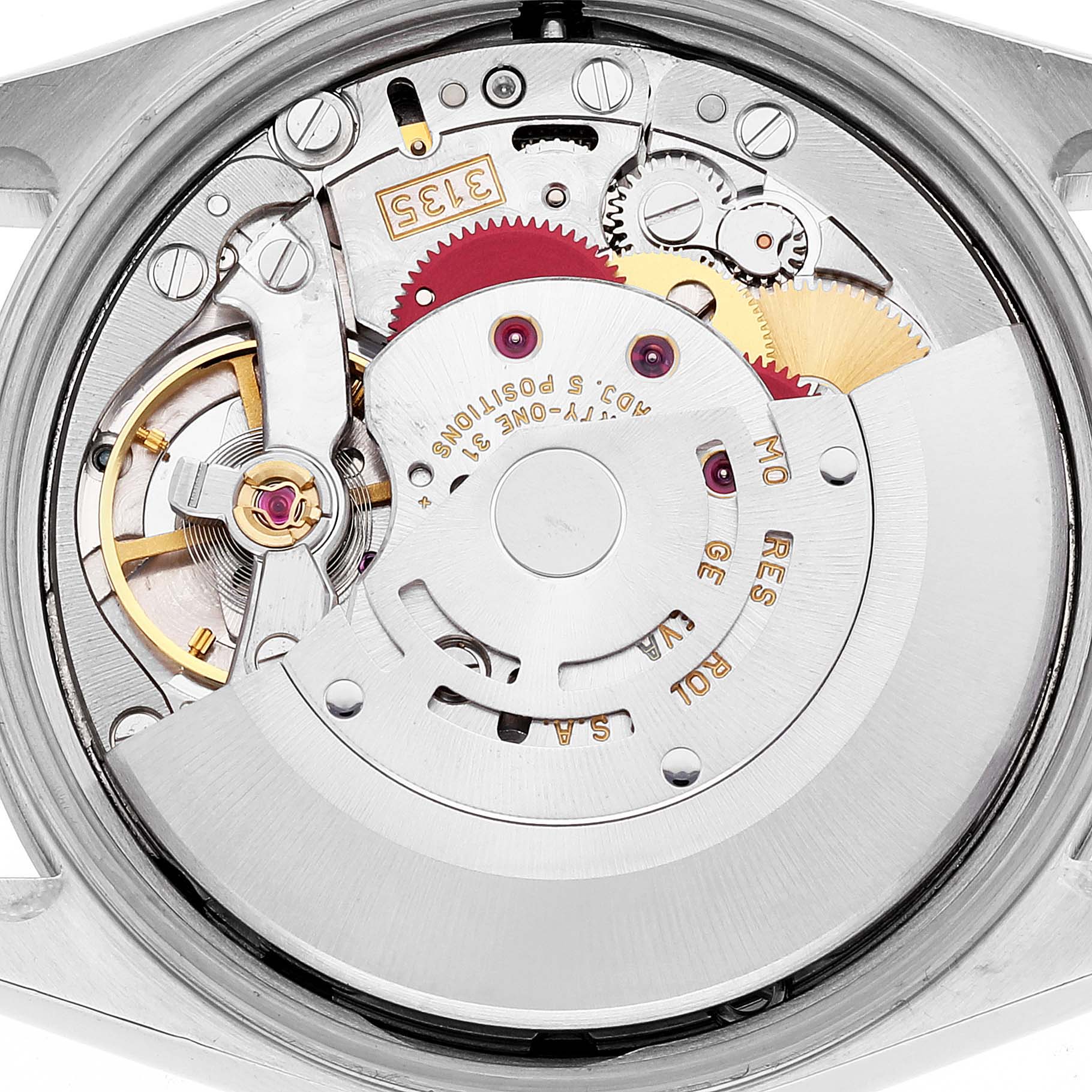 This image shows the inner mechanism of a Rolex Date 15200 Men's Stainless Steel Black Dial 15200 Men's Stainless Steel Black Dial model watch, highlighting its gears and rotor.