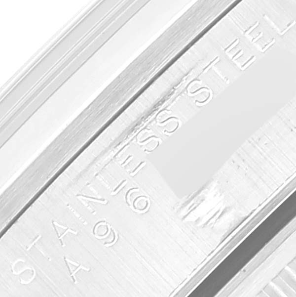The image shows a close-up of the inner part of the stainless steel bracelet on a Rolex Date 15200 Men's Stainless Steel White Dial 15200 Men's Stainless Steel White Dial model watch.