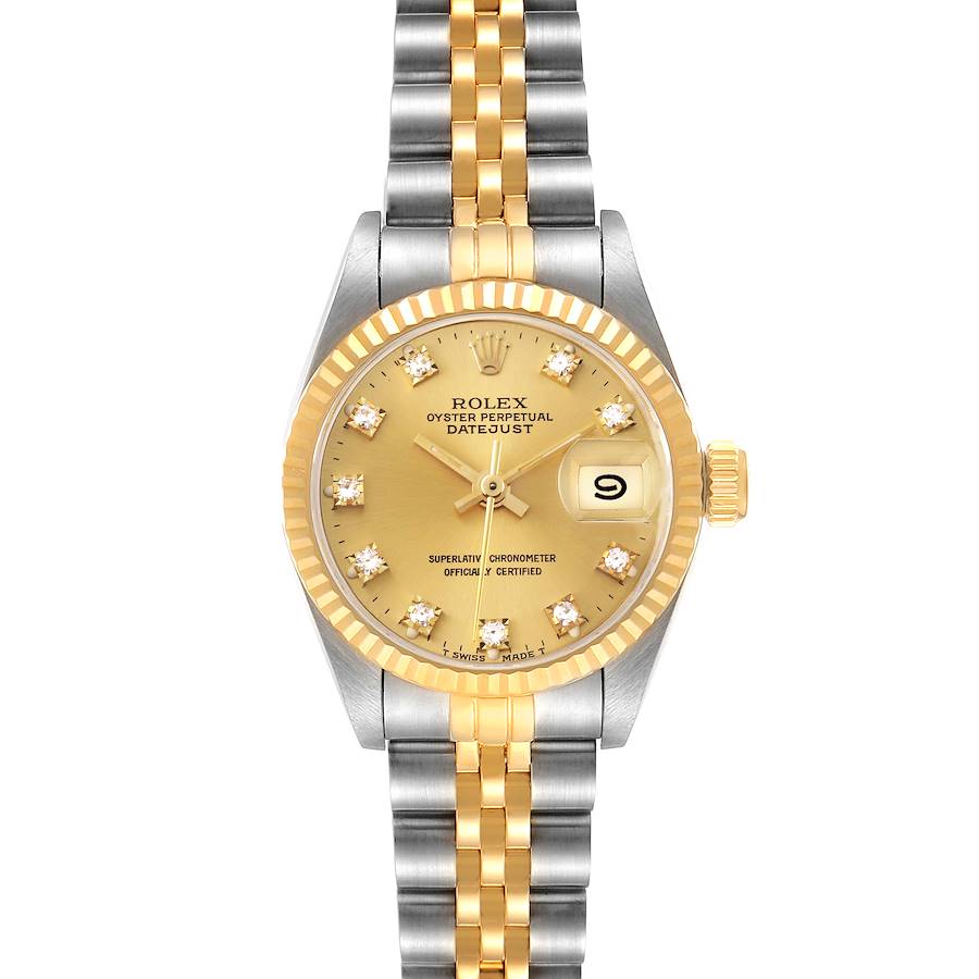 Rolex Datejust 26mm Steel Yellow Gold Diamond Ladies Watch 69173 ADD ONE LINK SwissWatchExpo