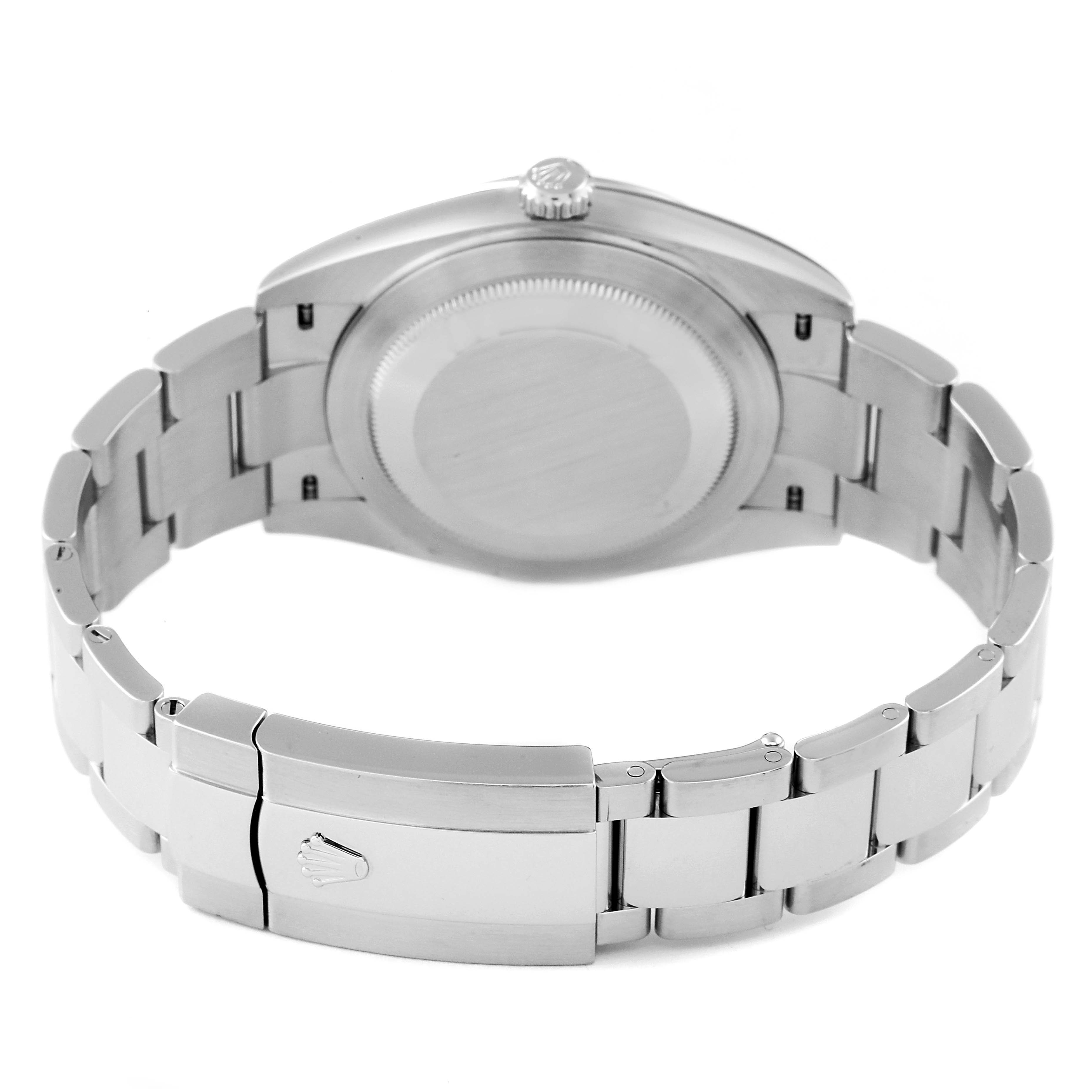 This image shows the back view of a Rolex Datejust 41 126300 Men's Stainless Steel Blue Dial 126300 Men's Stainless Steel Blue Dial watch, highlighting the case back, bracelet, and clasp.