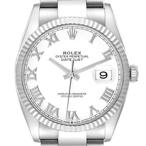 The Rolex Datejust 41 is shown from a front angle highlighting the dial, fluted bezel, and bracelet.