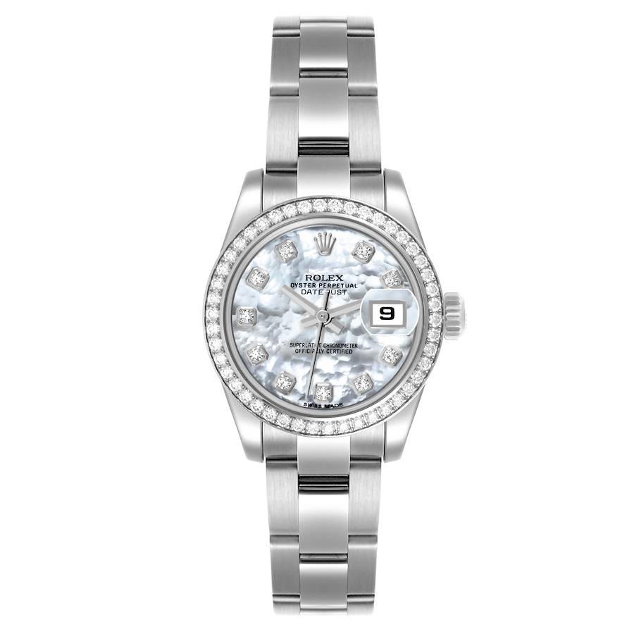 Rolex Datejust Steel White Gold Mother Of Pearl Diamond Ladies Watch 179384 SwissWatchExpo