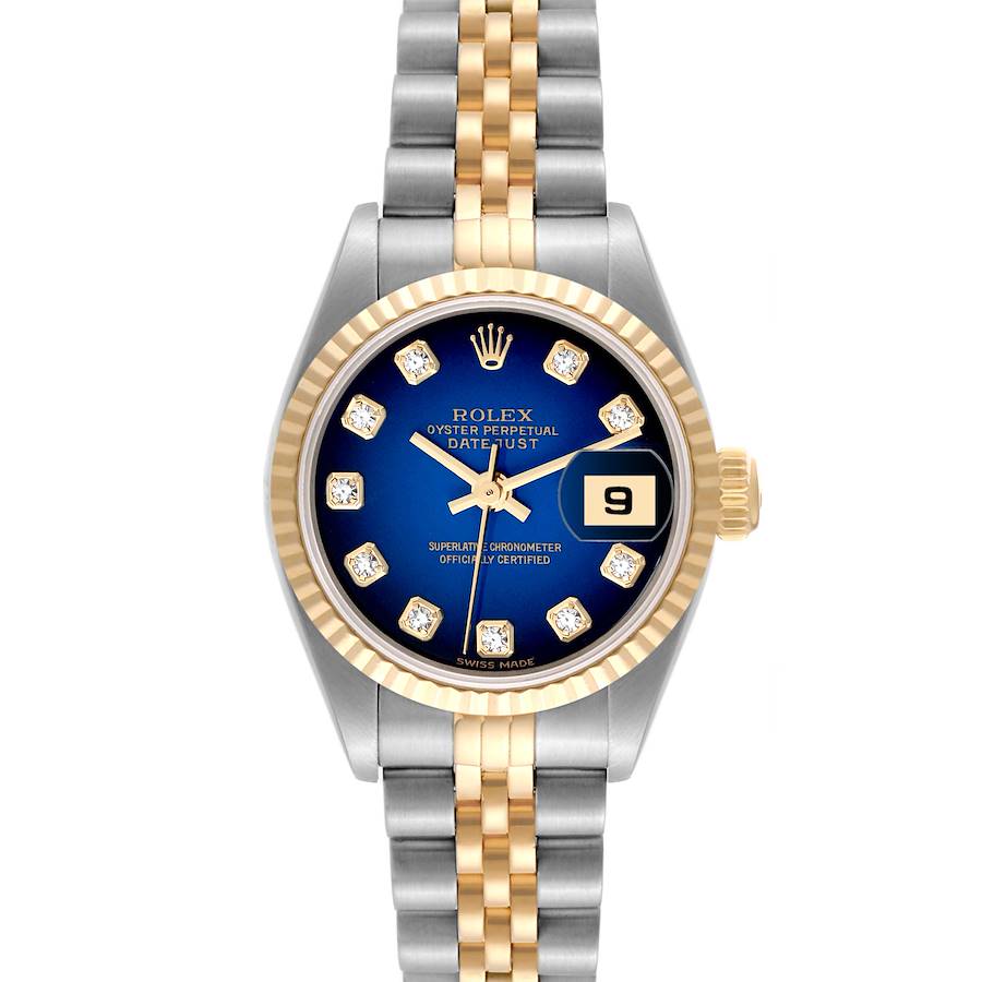 NOT FOR SALE Rolex Datejust Steel Yellow Gold Blue Vignette Diamond Dial Ladies Watch 79173 PARTIAL PAYMENT SwissWatchExpo