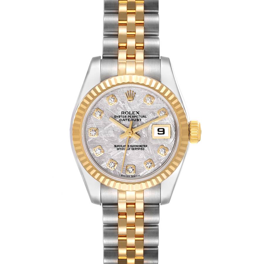 Rolex Datejust Steel Yellow Gold Meteorite Diamond Dial Ladies Watch 179173 SwissWatchExpo