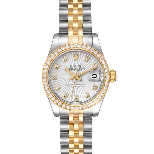 Photo of Rolex Datejust Steel Yellow Gold Sunburst Dial Diamond Ladies Watch 179383