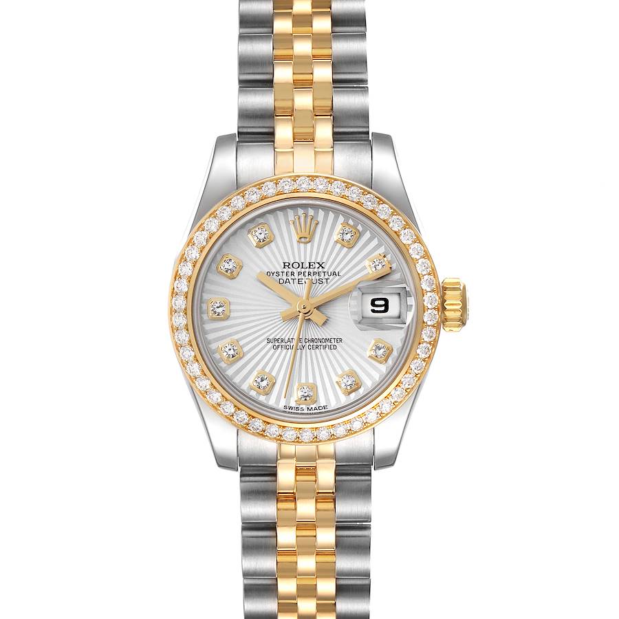 Rolex Datejust Steel Yellow Gold Sunburst Dial Diamond Ladies Watch 179383 SwissWatchExpo