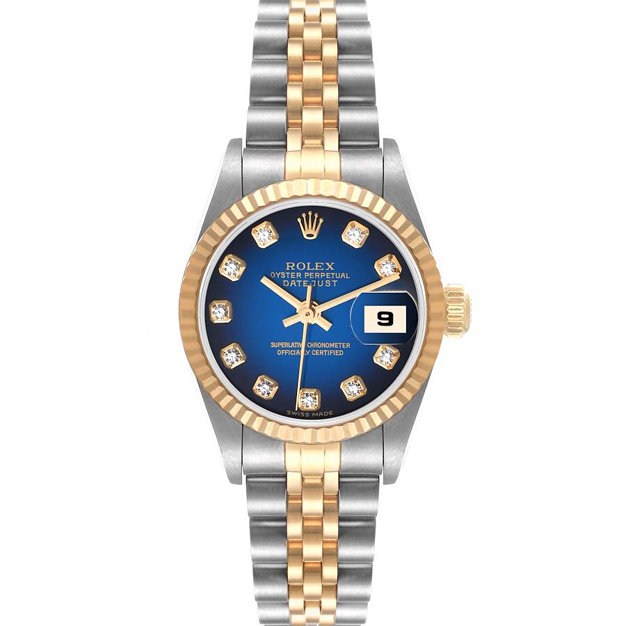 Rolex Datejust Steel Yellow Gold Vignette Diamond Dial Watch 79173 Box Papers SwissWatchExpo