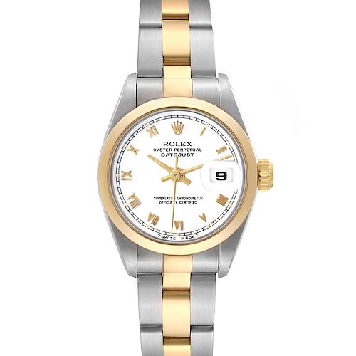 Photo of Rolex Datejust Steel Yellow Gold White Roman Dial Ladies Watch 69163