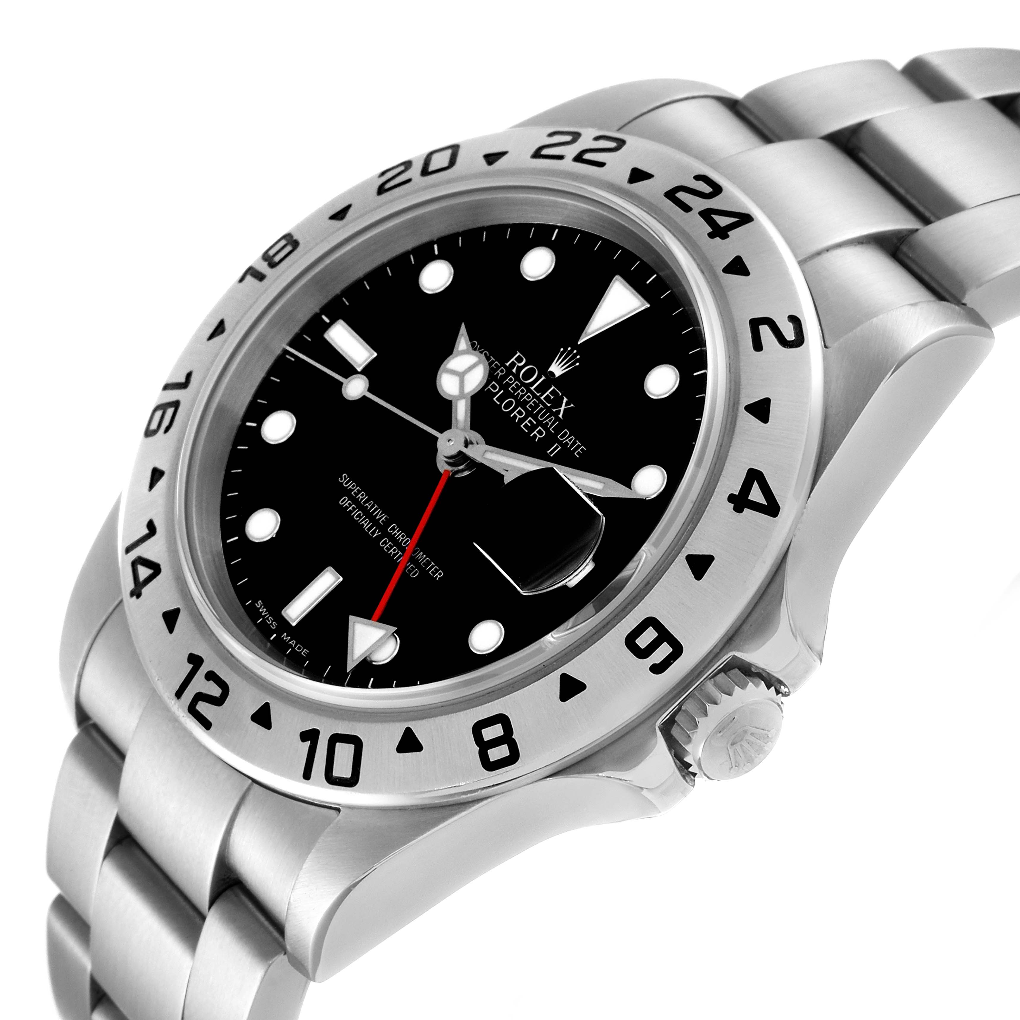 This is a close-up, angled shot of a Rolex Explorer 16570 Men
s Stainless Steel Black Dial 16570 Men
s Stainless Steel Black Dial watch showing the dial, bezel, crown, and part of the bracelet.