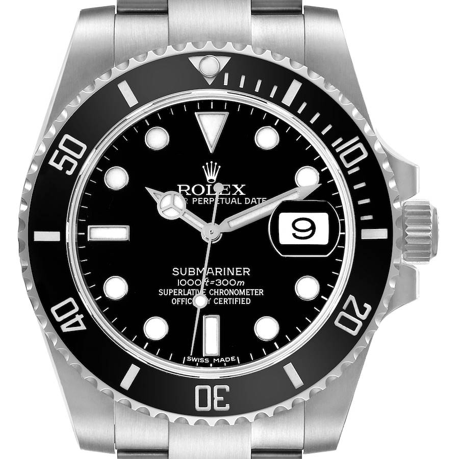 Rolex Submariner Date Black Dial Steel Mens Watch 116610 Box Card ADD THREE LINKS SwissWatchExpo