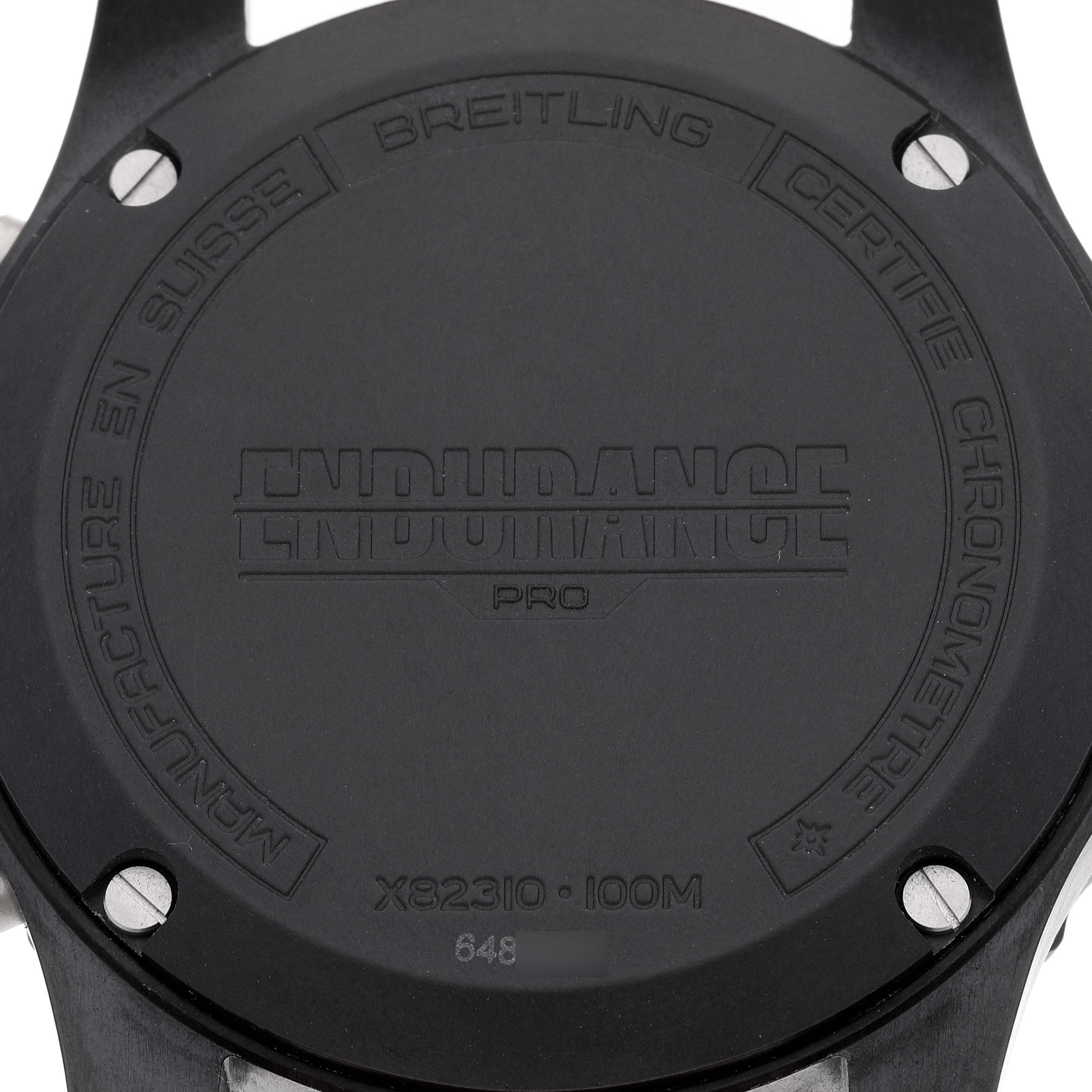 This image shows the back case of the Breitling Endurance Pro Professional Series watch.