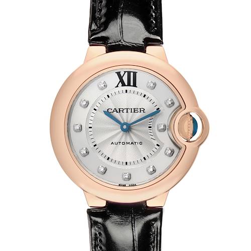 Photo of Cartier Ballon Bleu 33 Rose Gold Diamond Ladies Watch WE902063