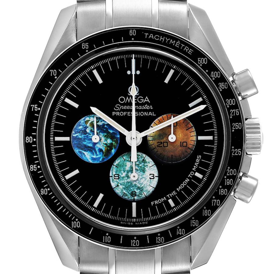 Omega Speedmaster Limited Edition Moon to Mars Steel Mens Watch 3577.50.00 Box Card SwissWatchExpo