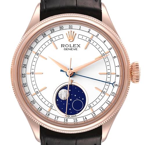 Photo of Rolex Cellini Moonphase Everose Gold Automatic Mens Watch 50535 Box Card