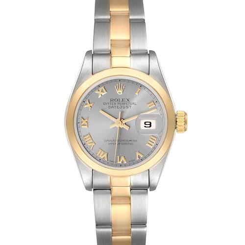 Photo of Rolex Datejust Steel Yellow Gold Slate Dial Ladies Watch 69163 Box Papers