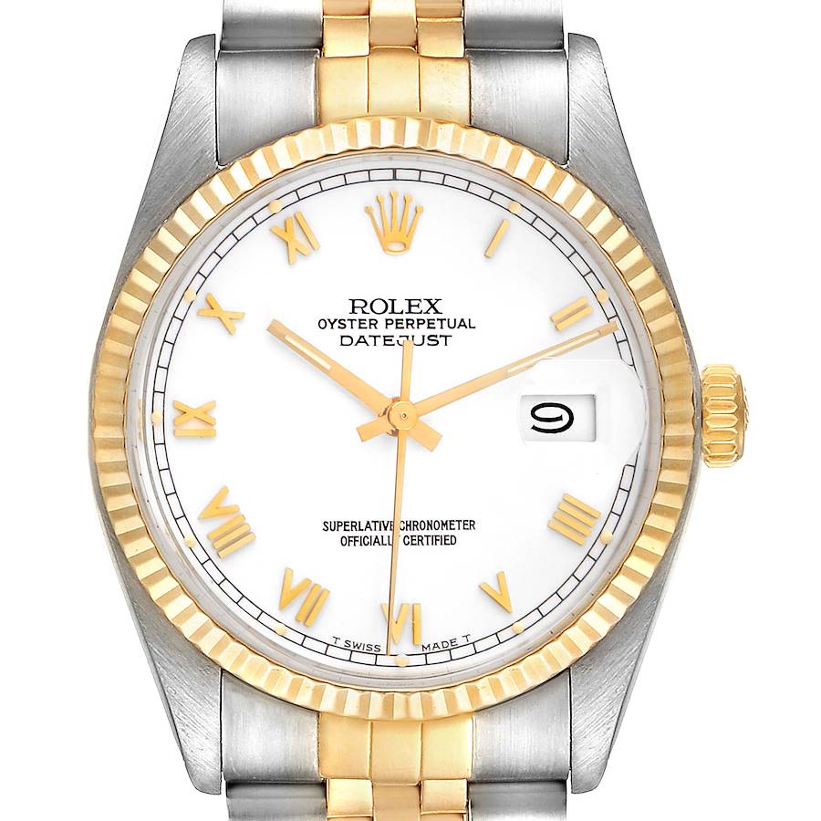 NOT FOR SALE Rolex Datejust Steel Yellow Gold White Dial Vintage Mens Watch 16013 PARTIAL PAYMENT SwissWatchExpo