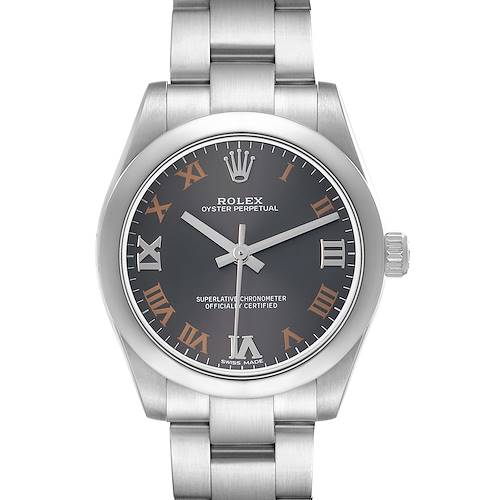Photo of Rolex Oyster Perpetual Midsize Gray Dial Ladies Watch 177200