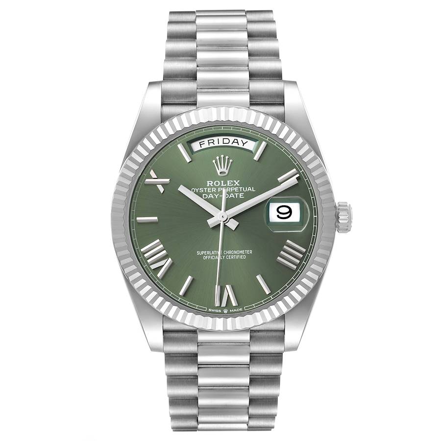 Rolex President Day Date 40 Green Dial White Gold Mens Watch 228239 Rolex President Day Date 40 Green Dial White Gold Mens Watch 228239