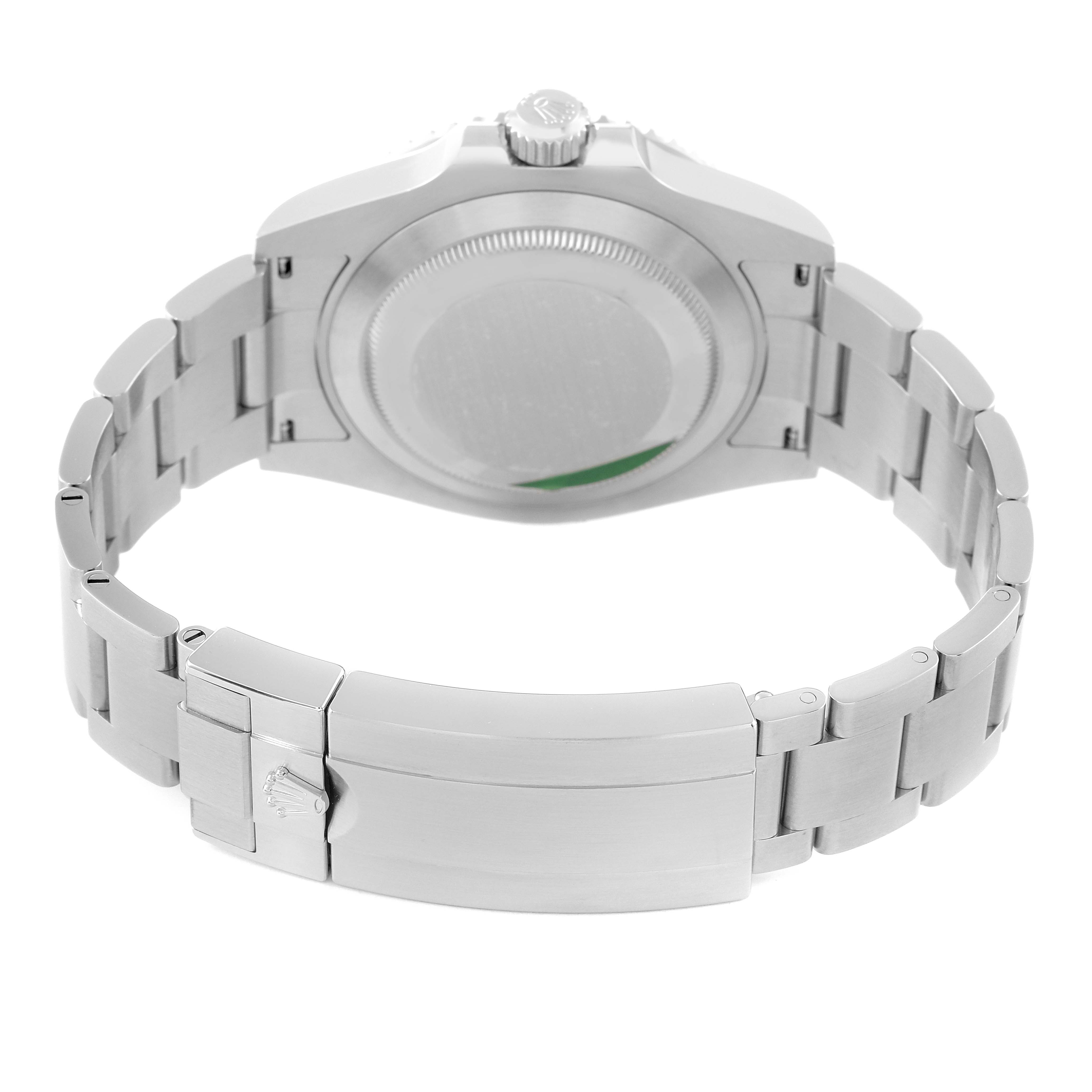 This image shows the backside and bracelet clasp of a Rolex Submariner 126610 Men
s Stainless Steel Black Dial 126610 Men
s Stainless Steel Black Dial watch.